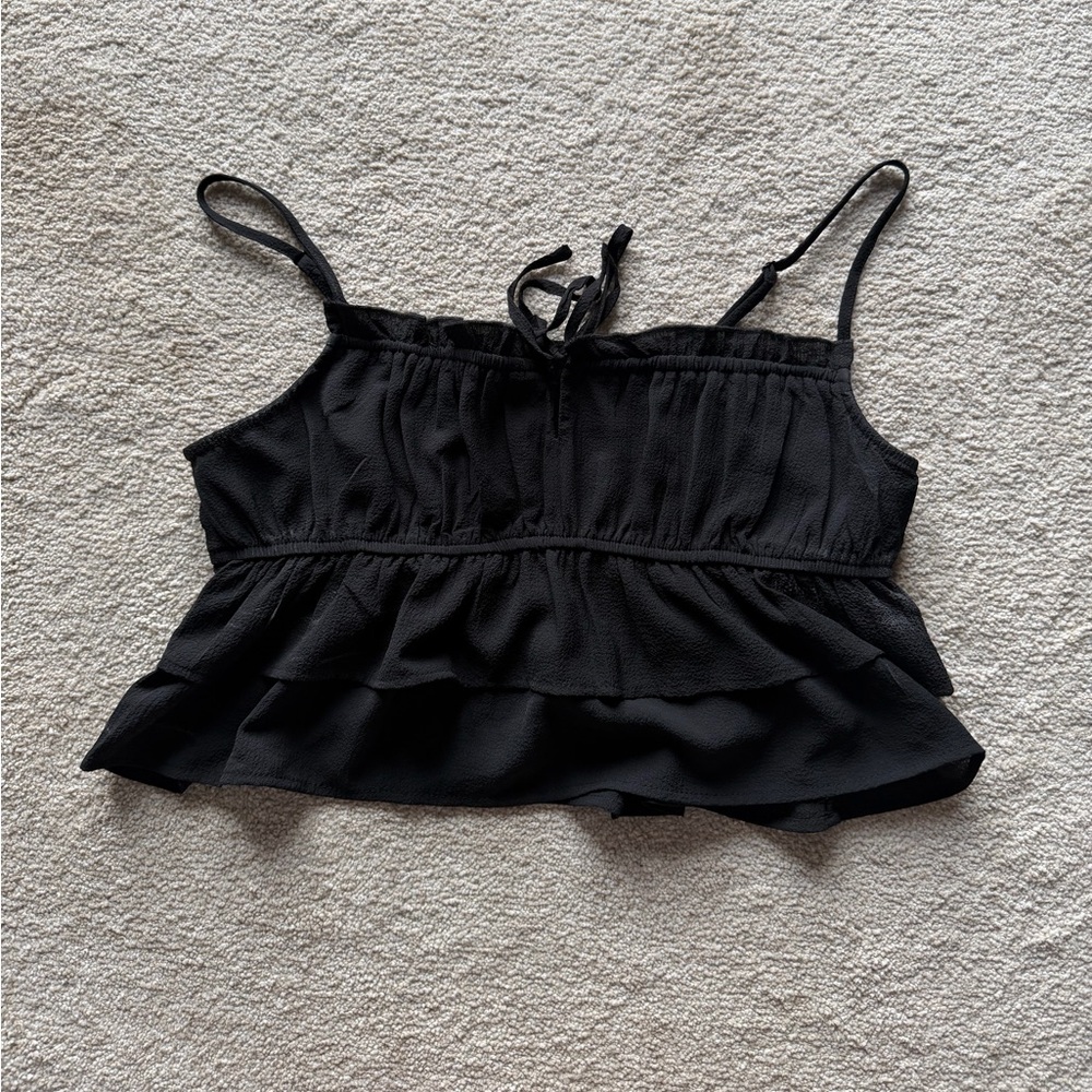 Wild Fable Black Ruffle Camisole